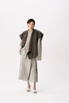 SAMUEL GUI YANG 25 Autumn/Winter Drawstring Jacket/Belt Scottish Tweed Wool Skirt SGY-AW25BSK06-1-1-GREY MELANGE Skirt (AW25BMWJT08)